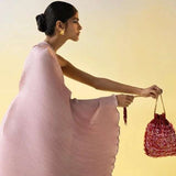 One shoulder crinkle kaftan.