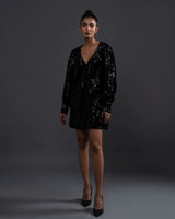 Velvet Sequence Mini Dress