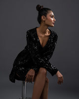 Velvet Sequence Mini Dress