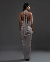 Satin Crinkle Halter Dress