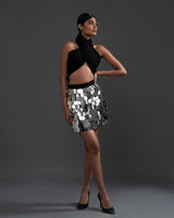 Sequence skirt with cotton halter top