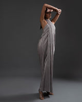 Satin Crinkle Halter Dress