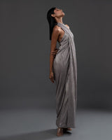 Satin Crinkle Halter Dress