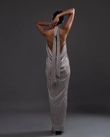 Satin Crinkle Halter Dress