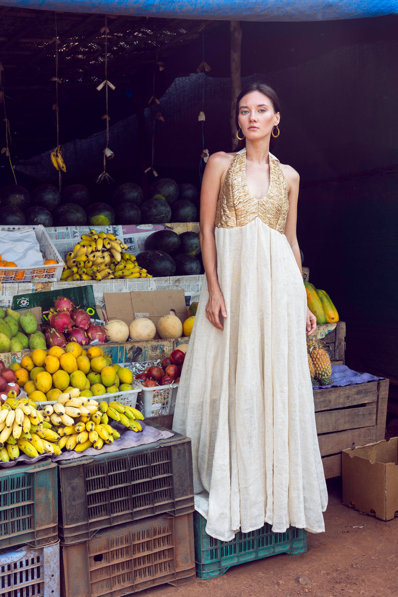 gold halter dress Dachi Earth gold halter dress Dachi Earth
